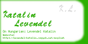 katalin levendel business card